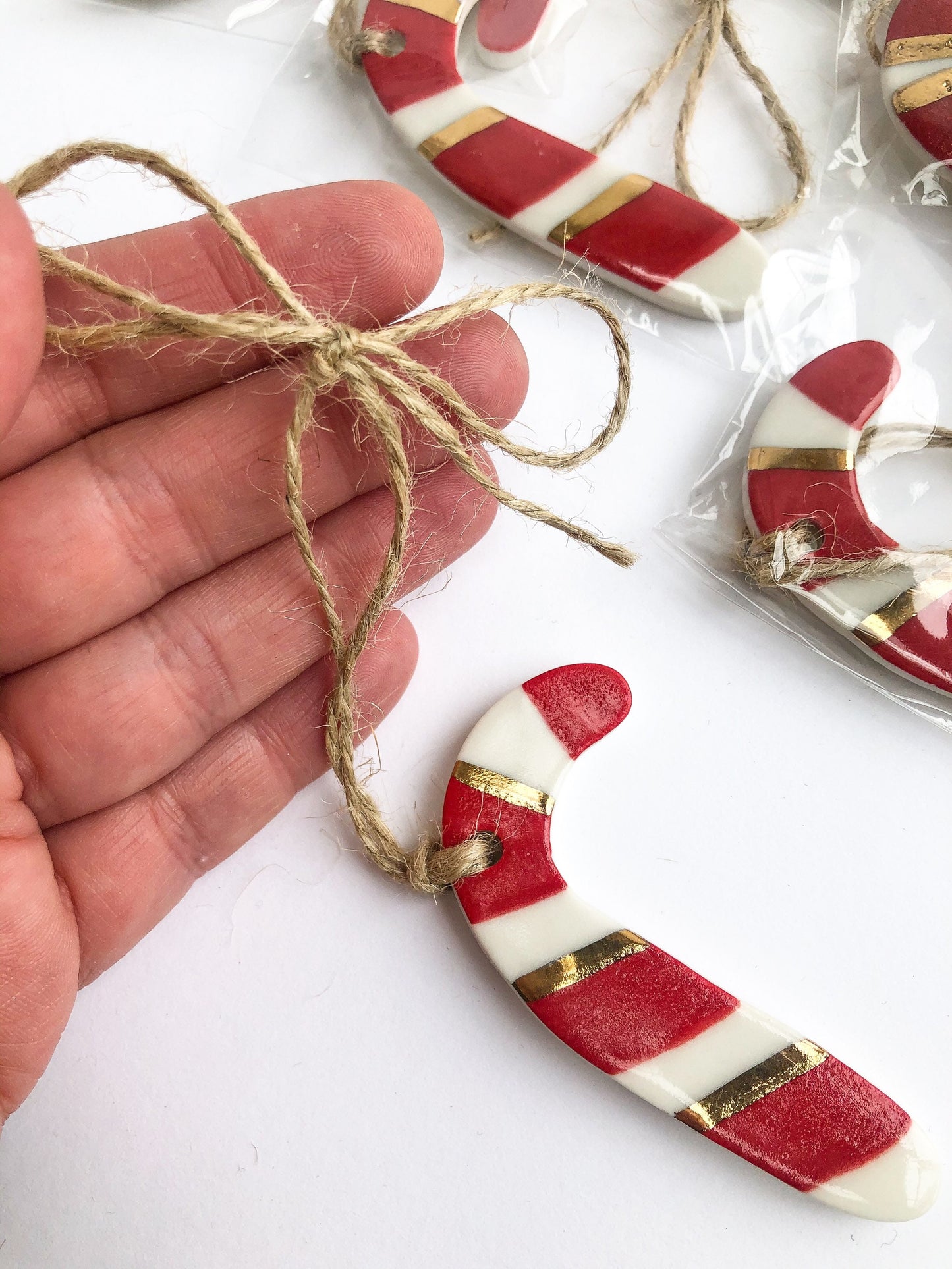 Red Candy cane gift tag
