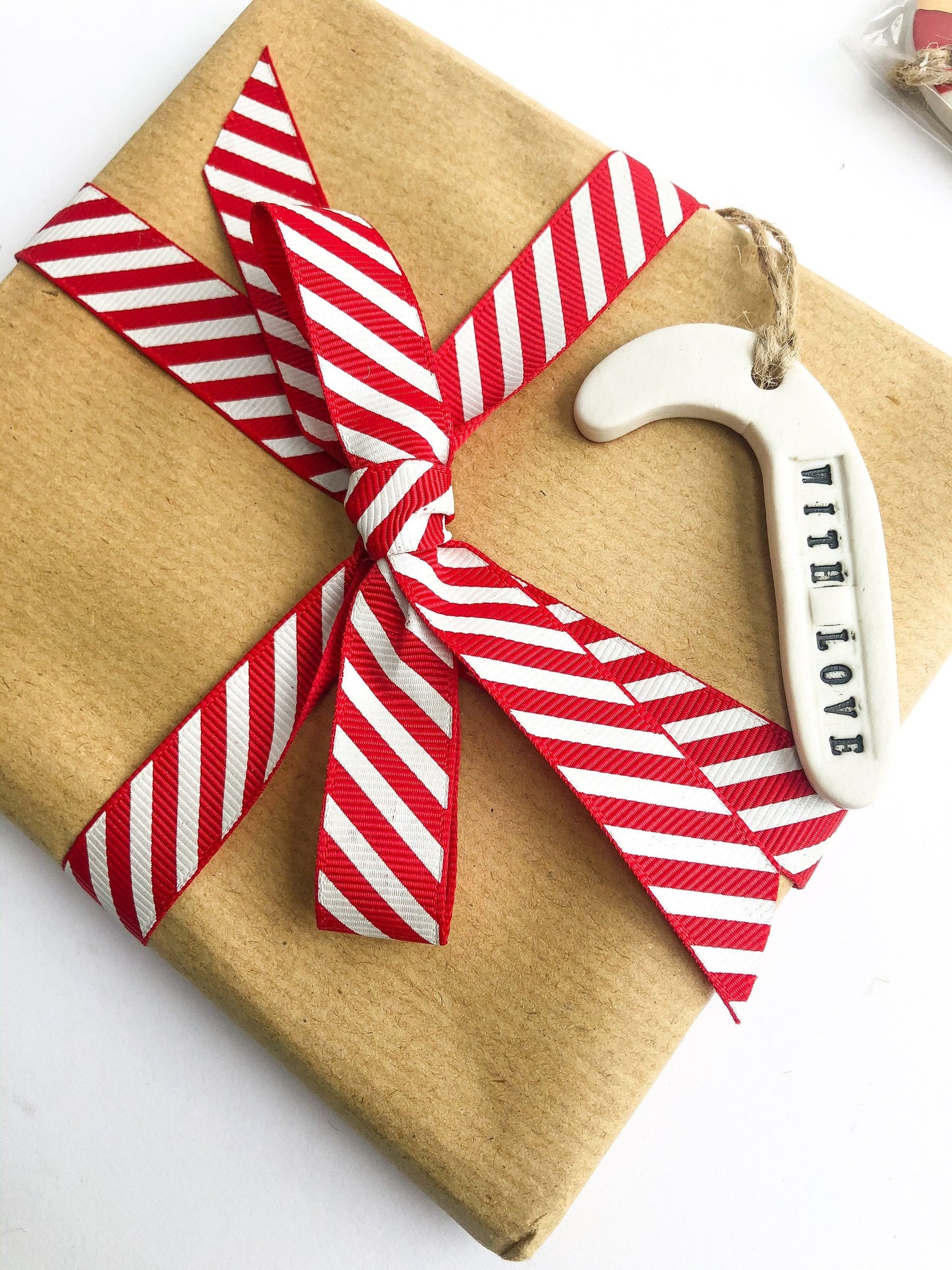 Red Candy cane gift tag