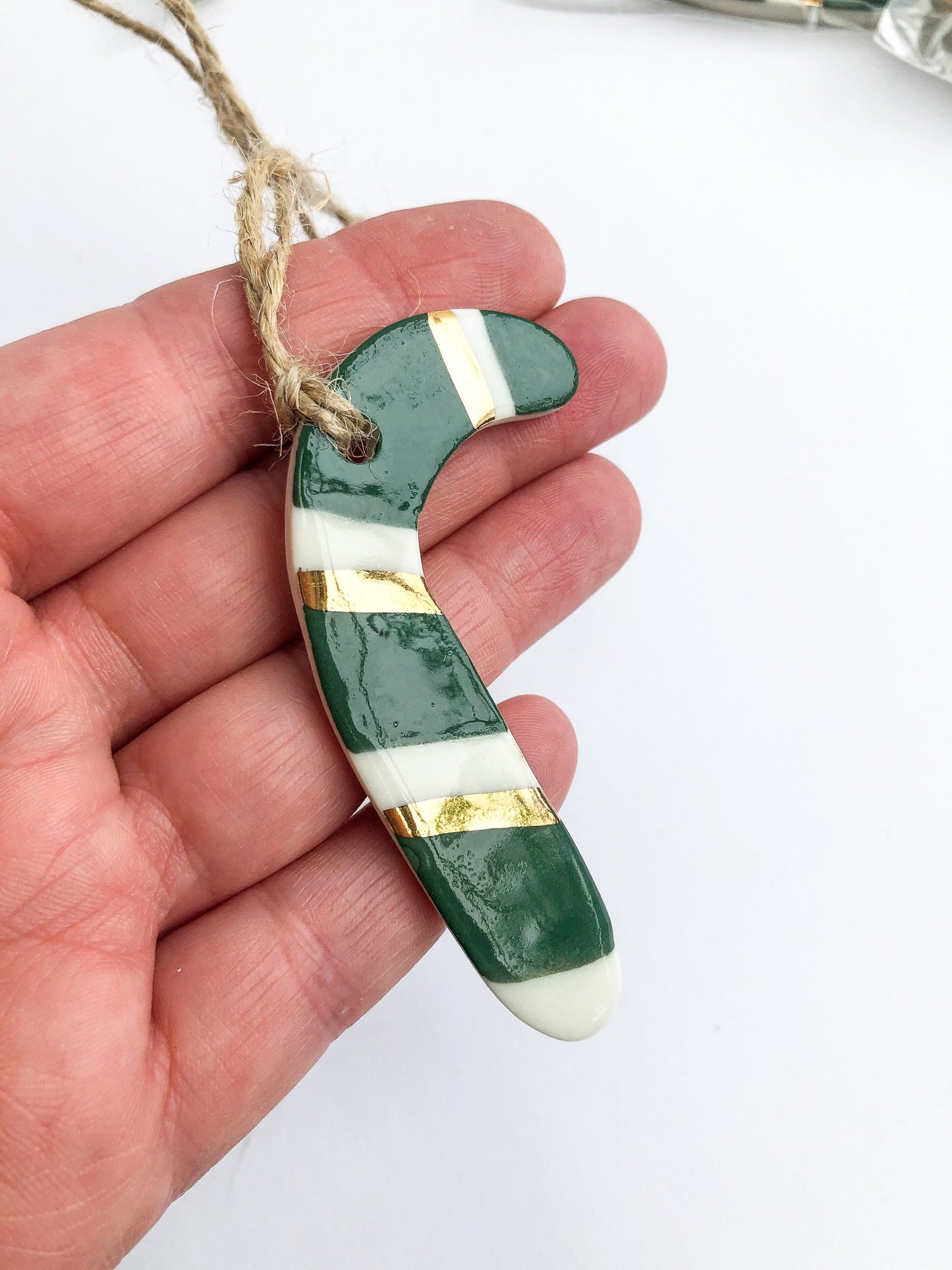 Green Candy cane gift tag