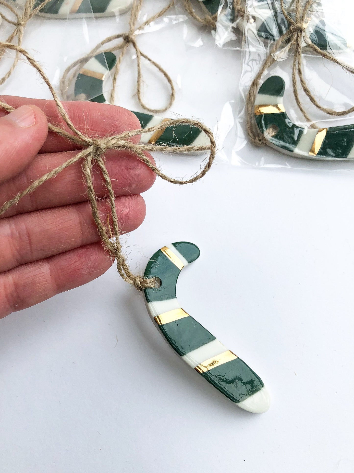 Green Candy cane gift tag