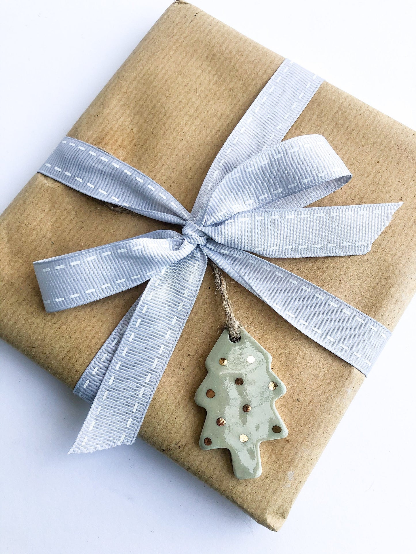 Sage green tree gift tag
