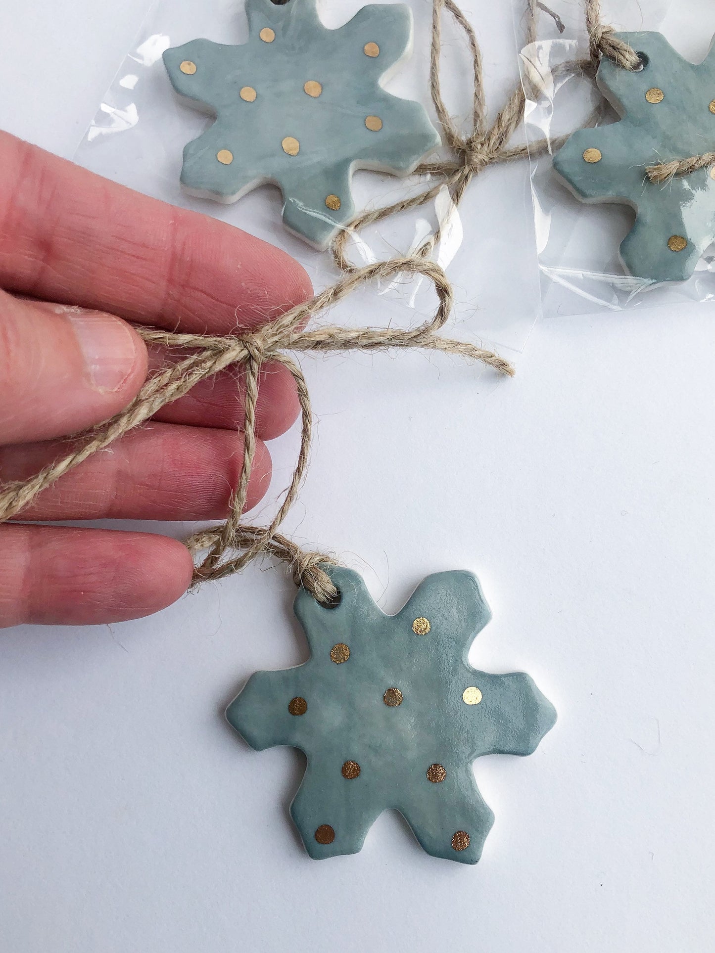 Grey snowflake ornament