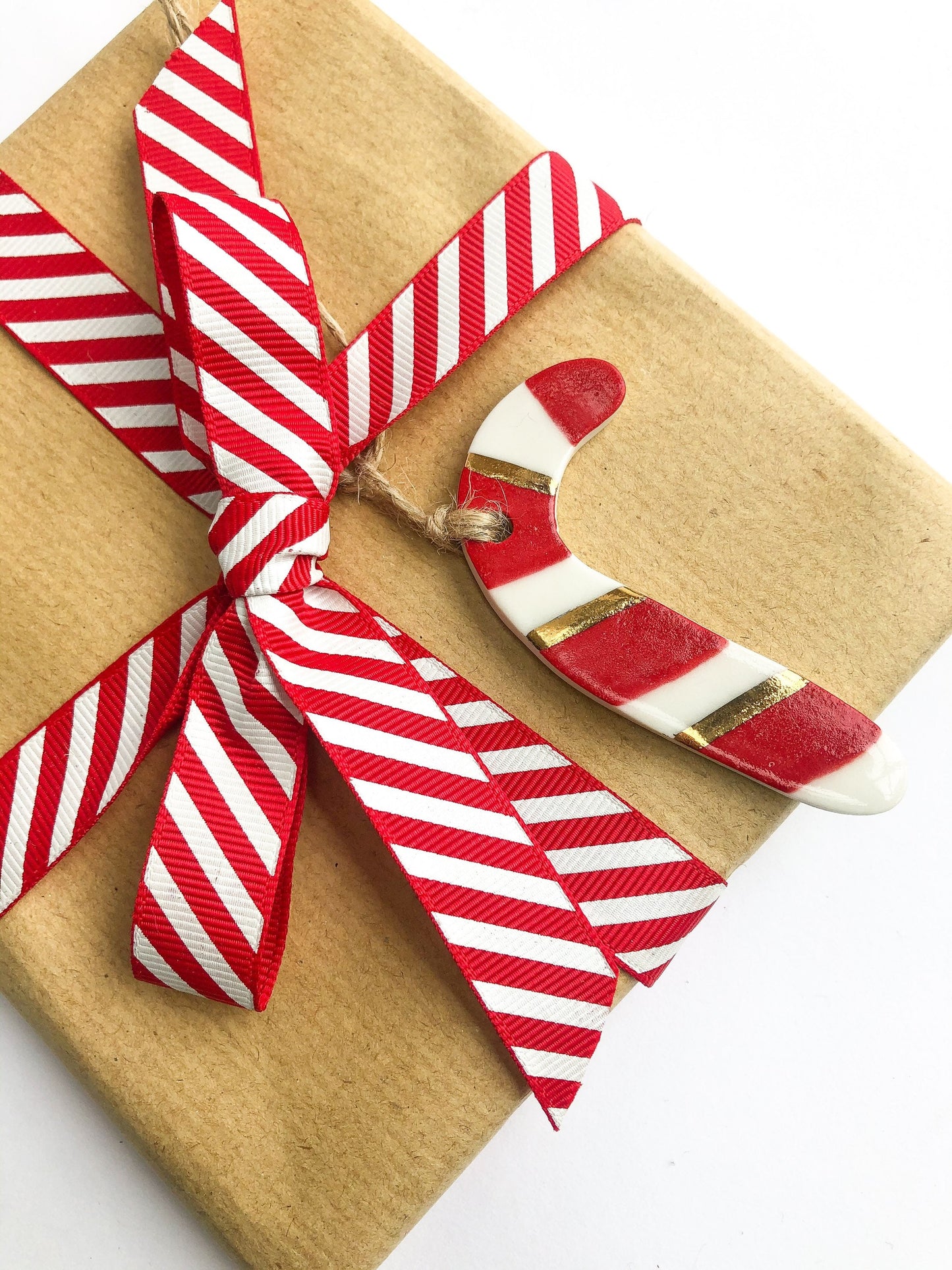 Red Candy cane gift tag