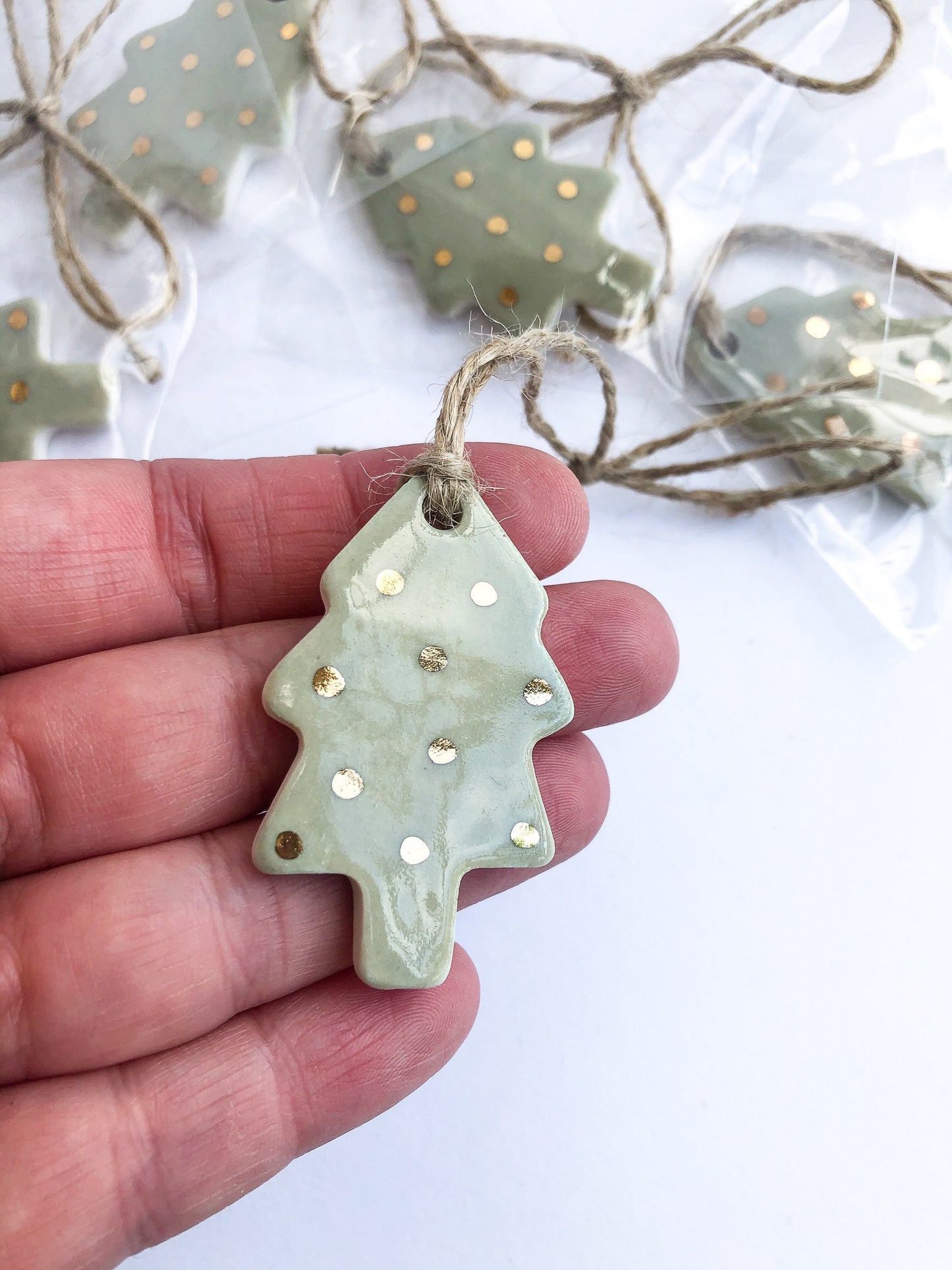 Sage green tree gift tag