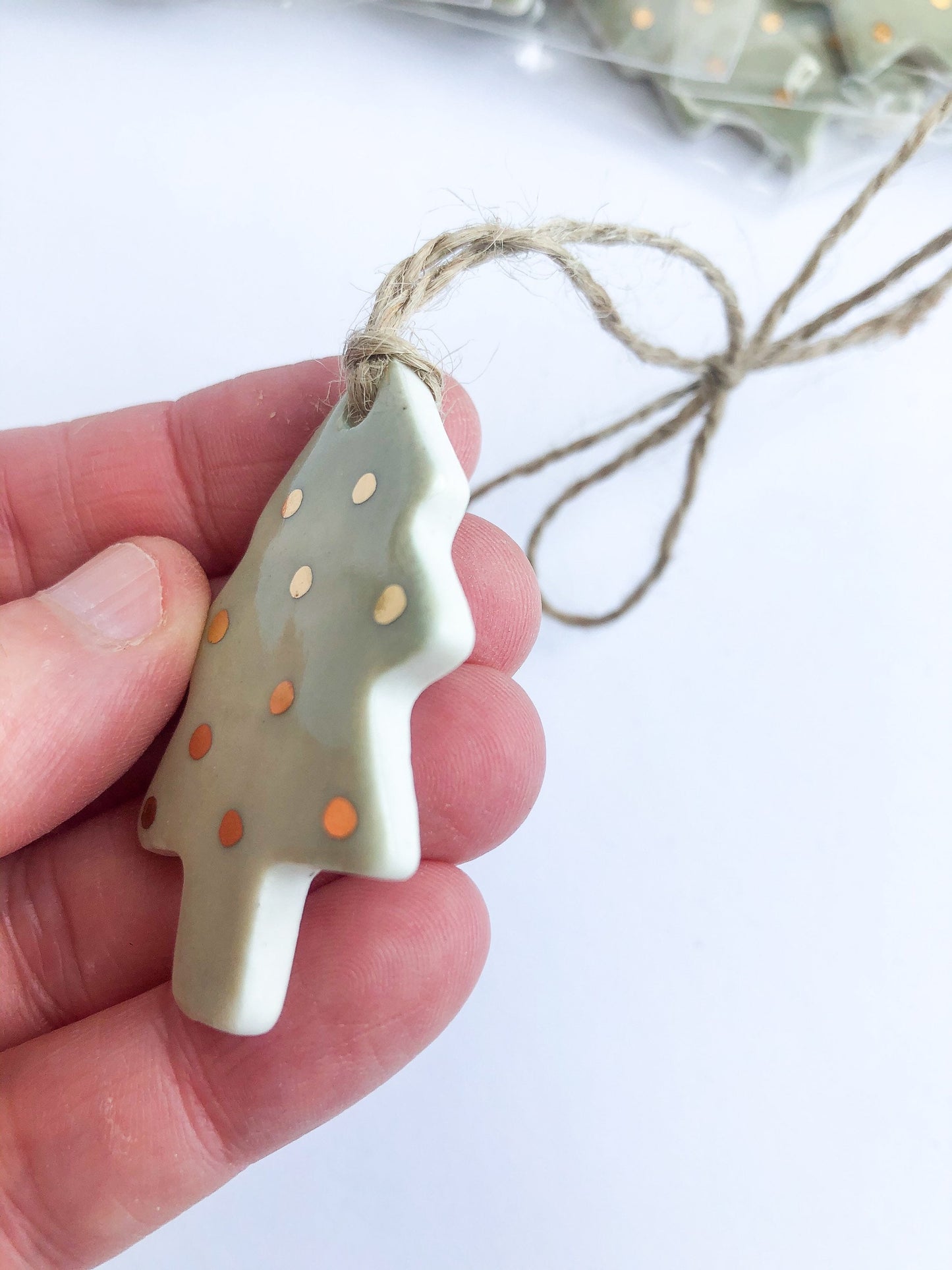 Sage green tree gift tag