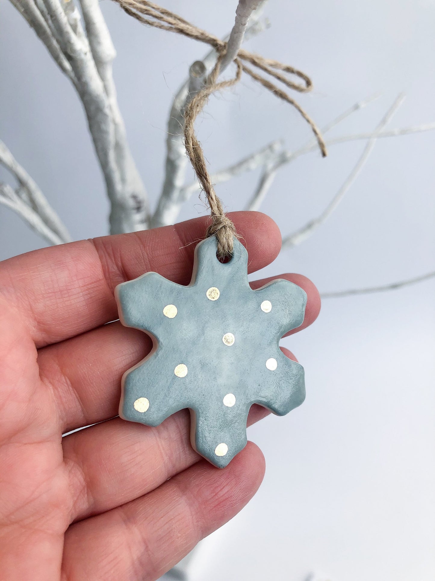 Grey snowflake ornament