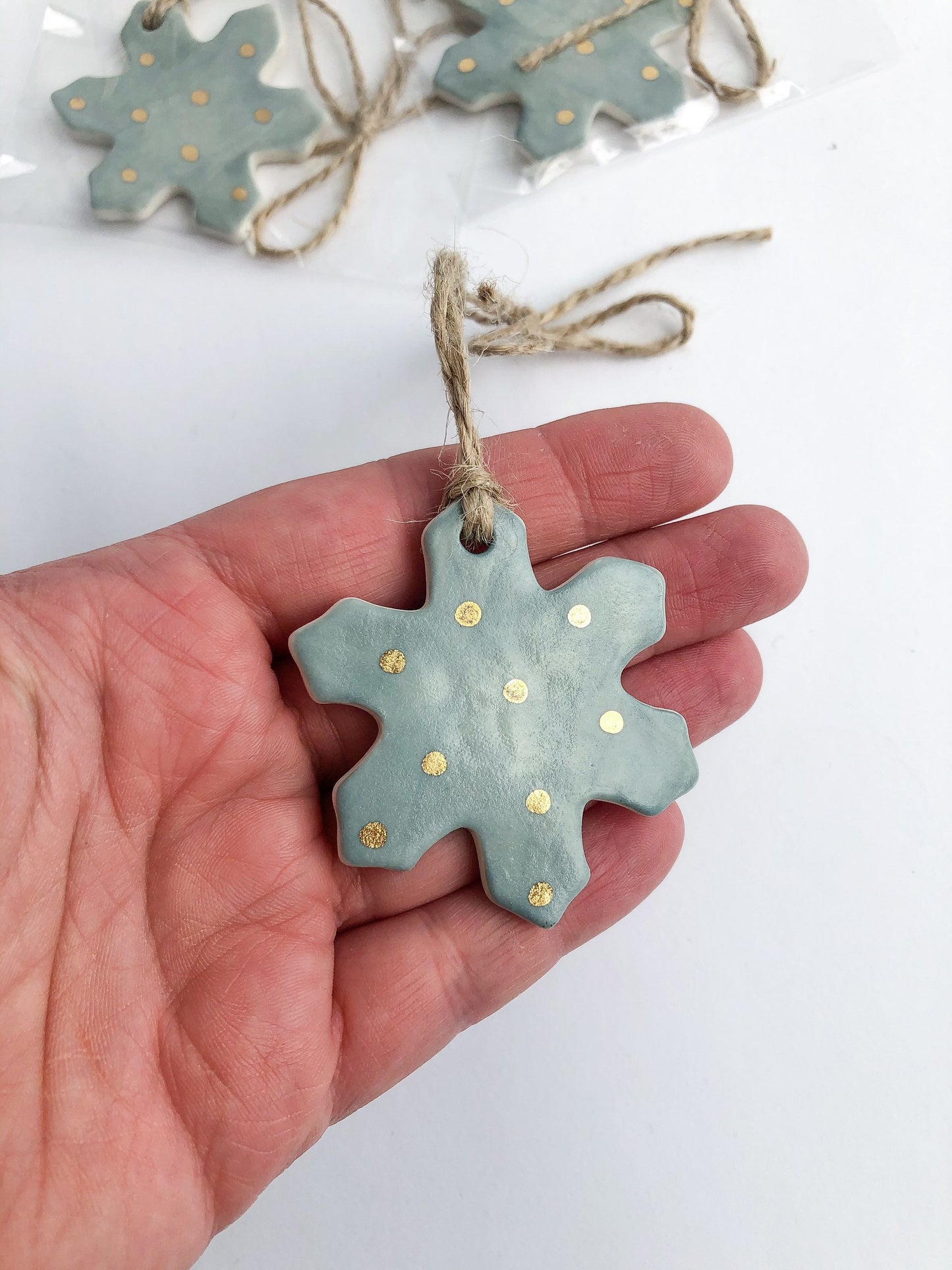 Grey snowflake ornament