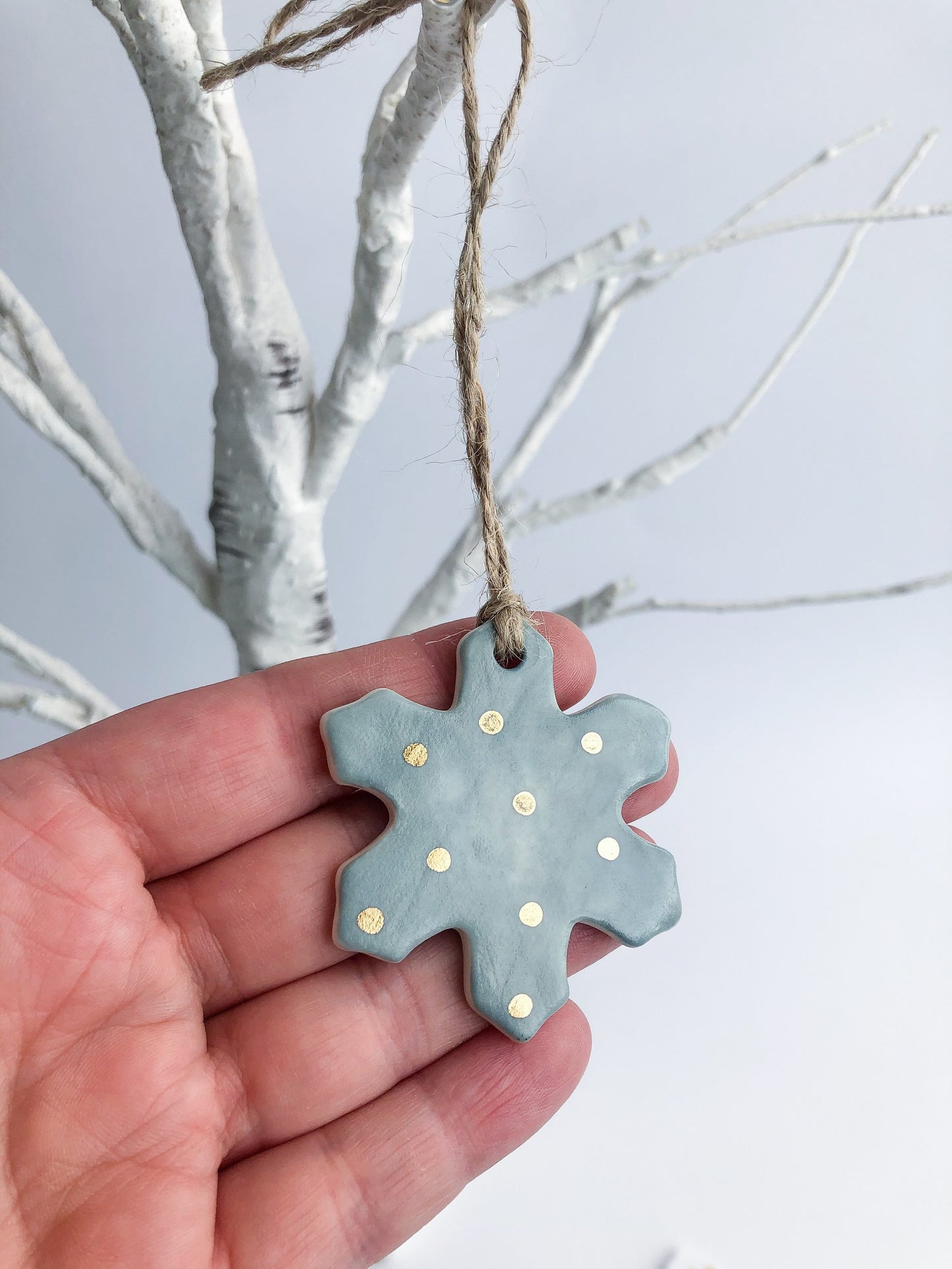 Grey snowflake ornament