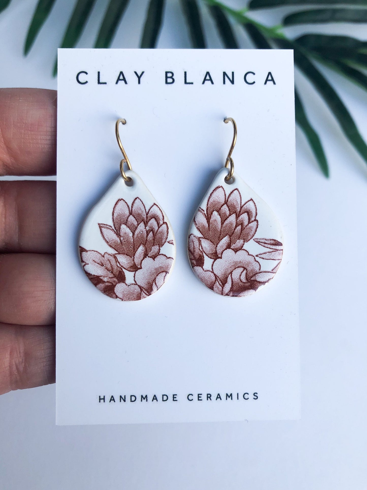 Vintage Red - medium teardrop dangles