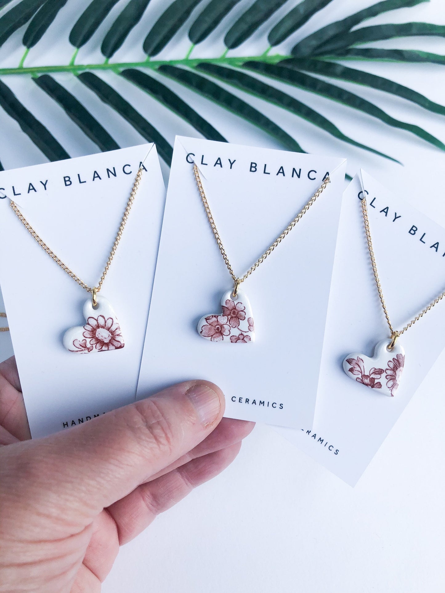 Vintage Red - small heart necklace