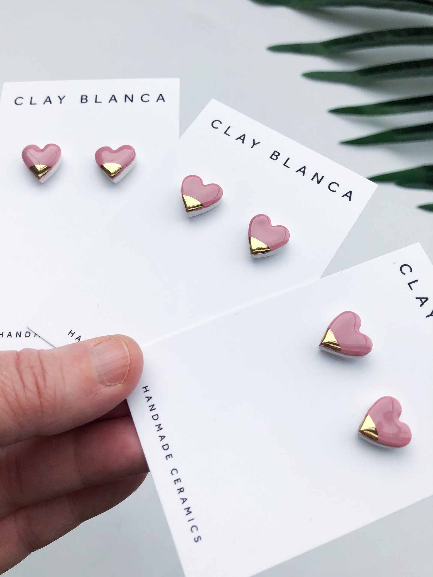 modern ceramic heart earrings