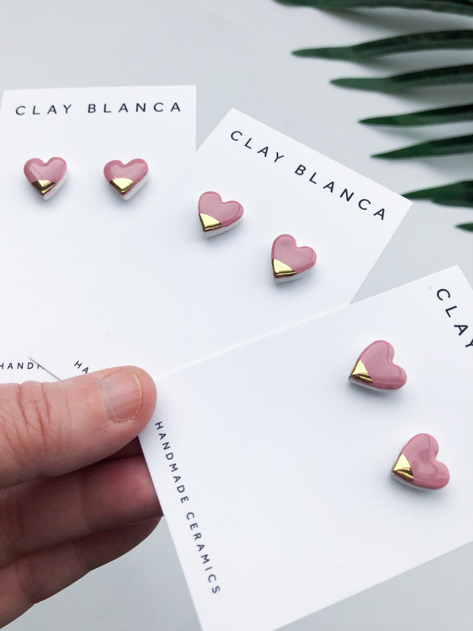 modern ceramic heart earrings