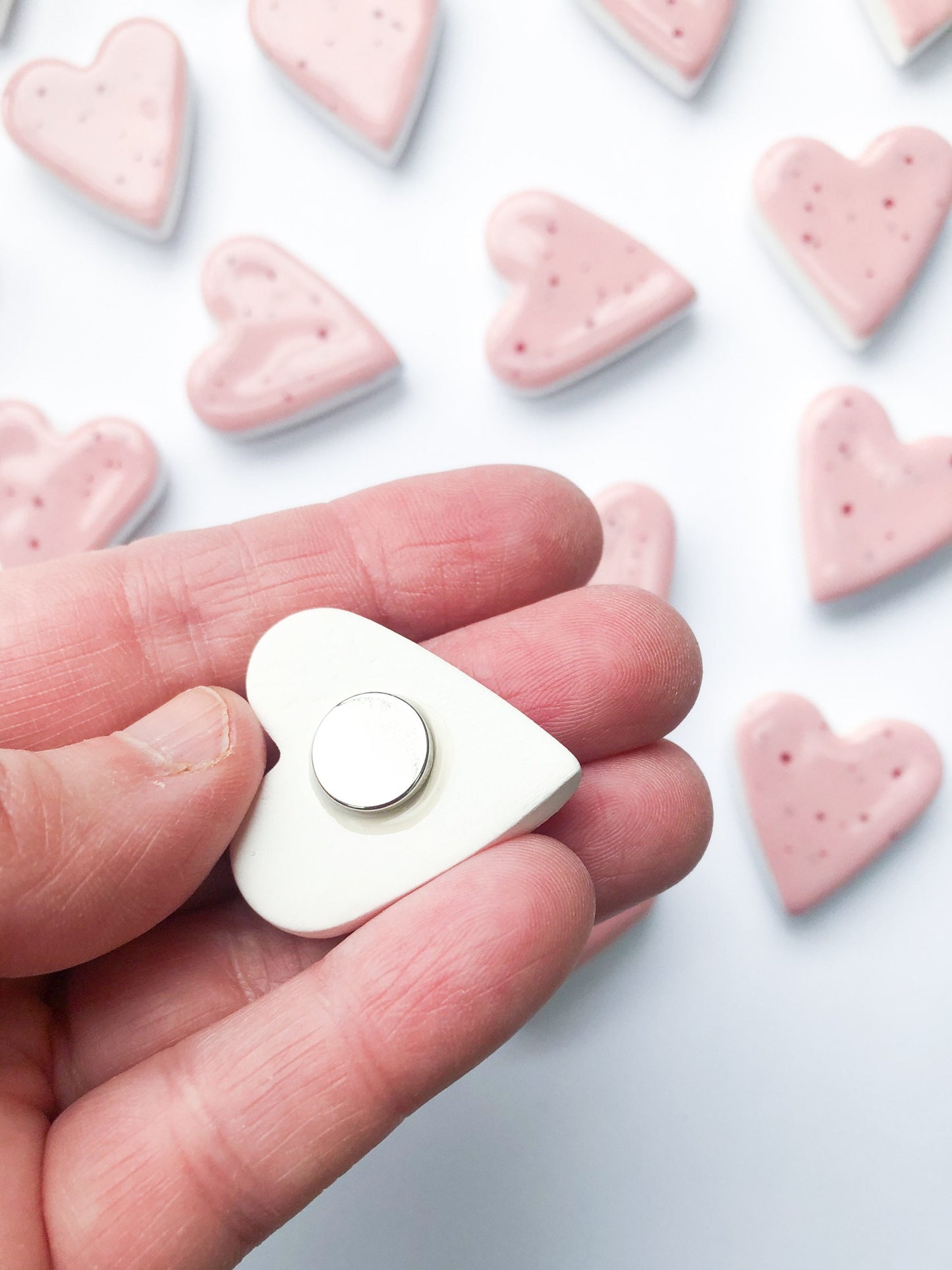 Magnet Speckled Pink small heart