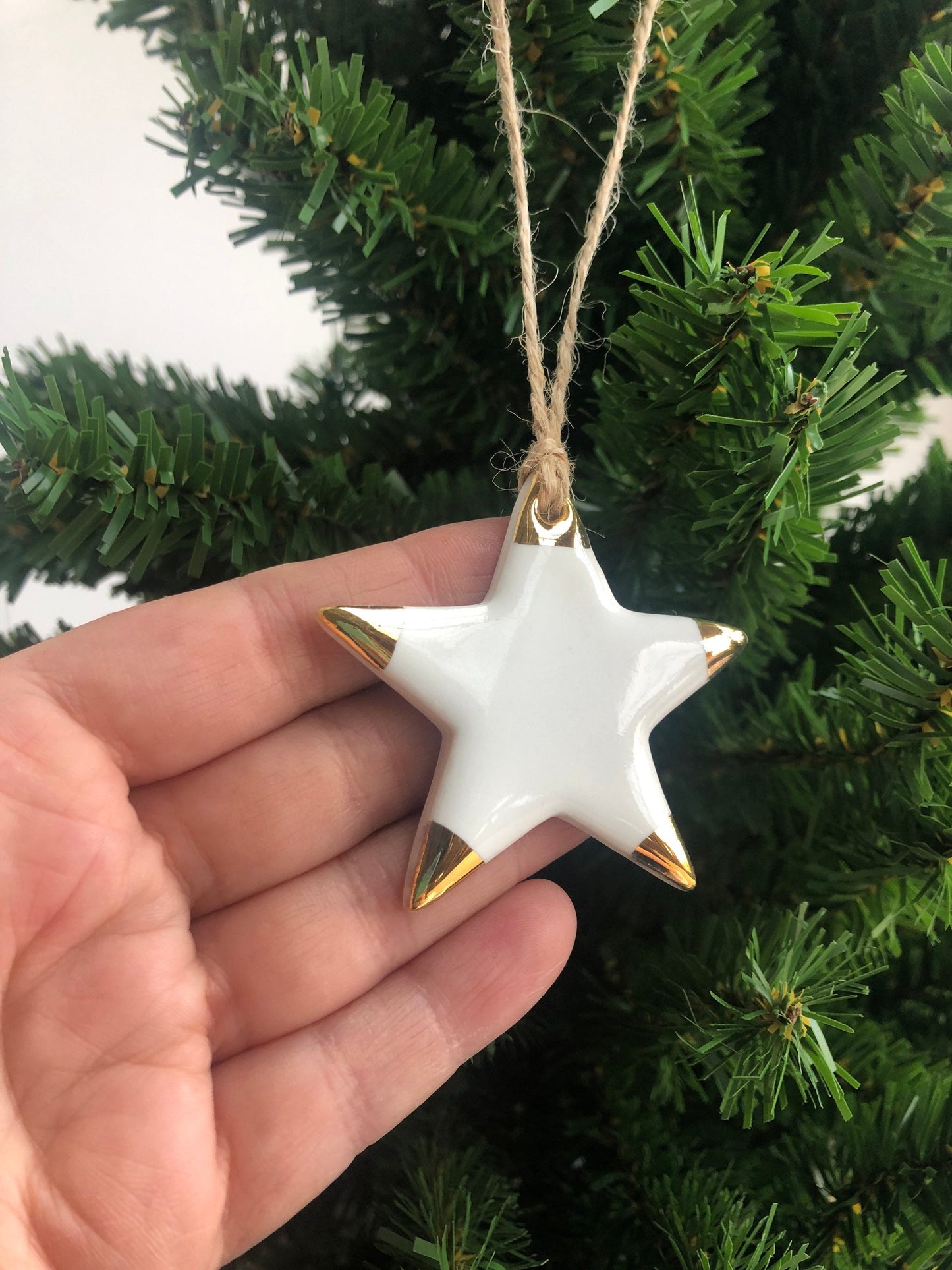 White Christmas star ornament