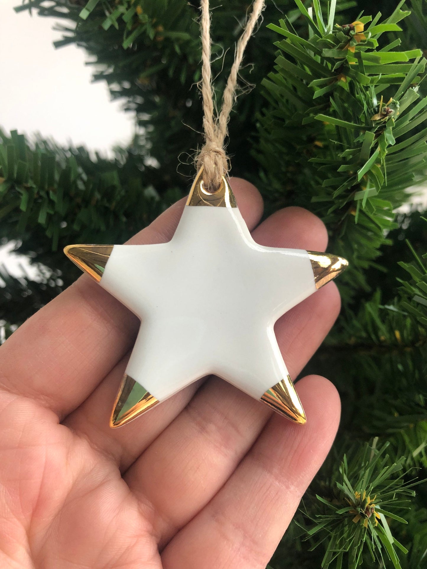 White Christmas star ornament