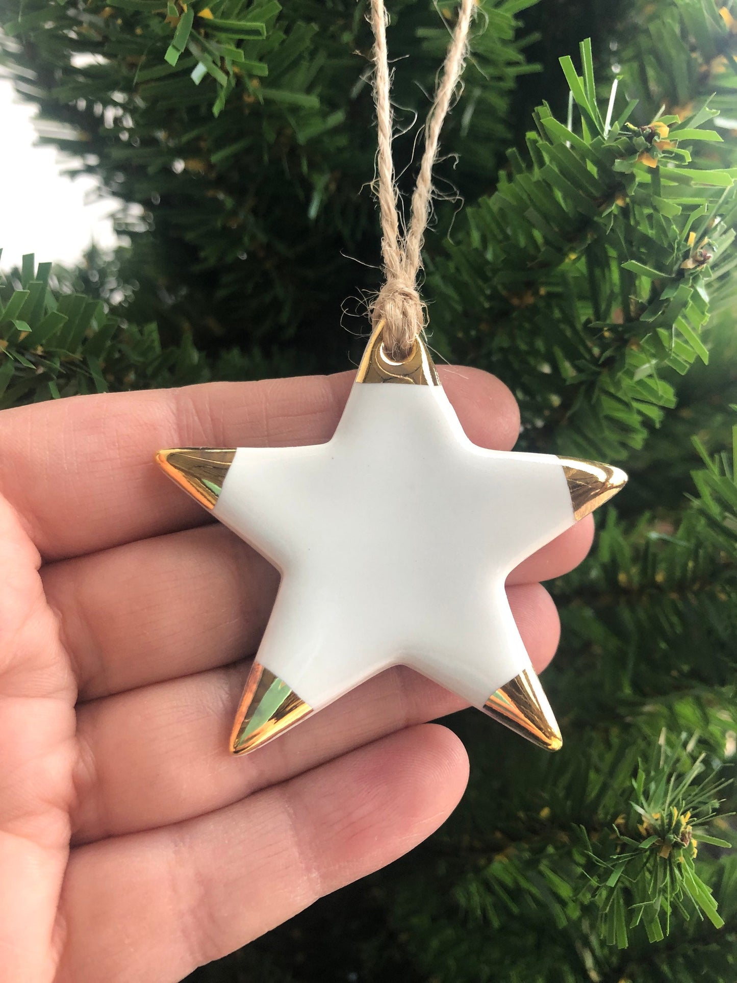 White Christmas star ornament