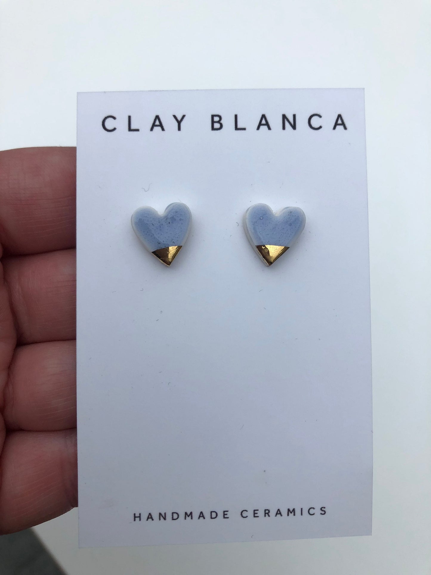 Speckled Purple heart studs with gold tips