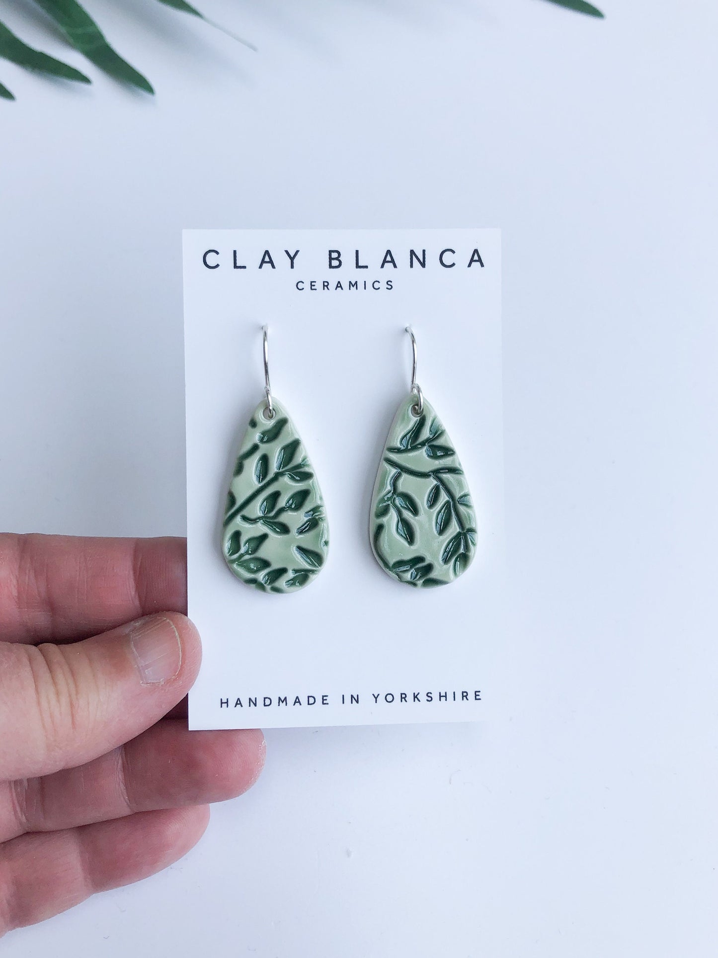 Dark Green - teardrop leaf dangles