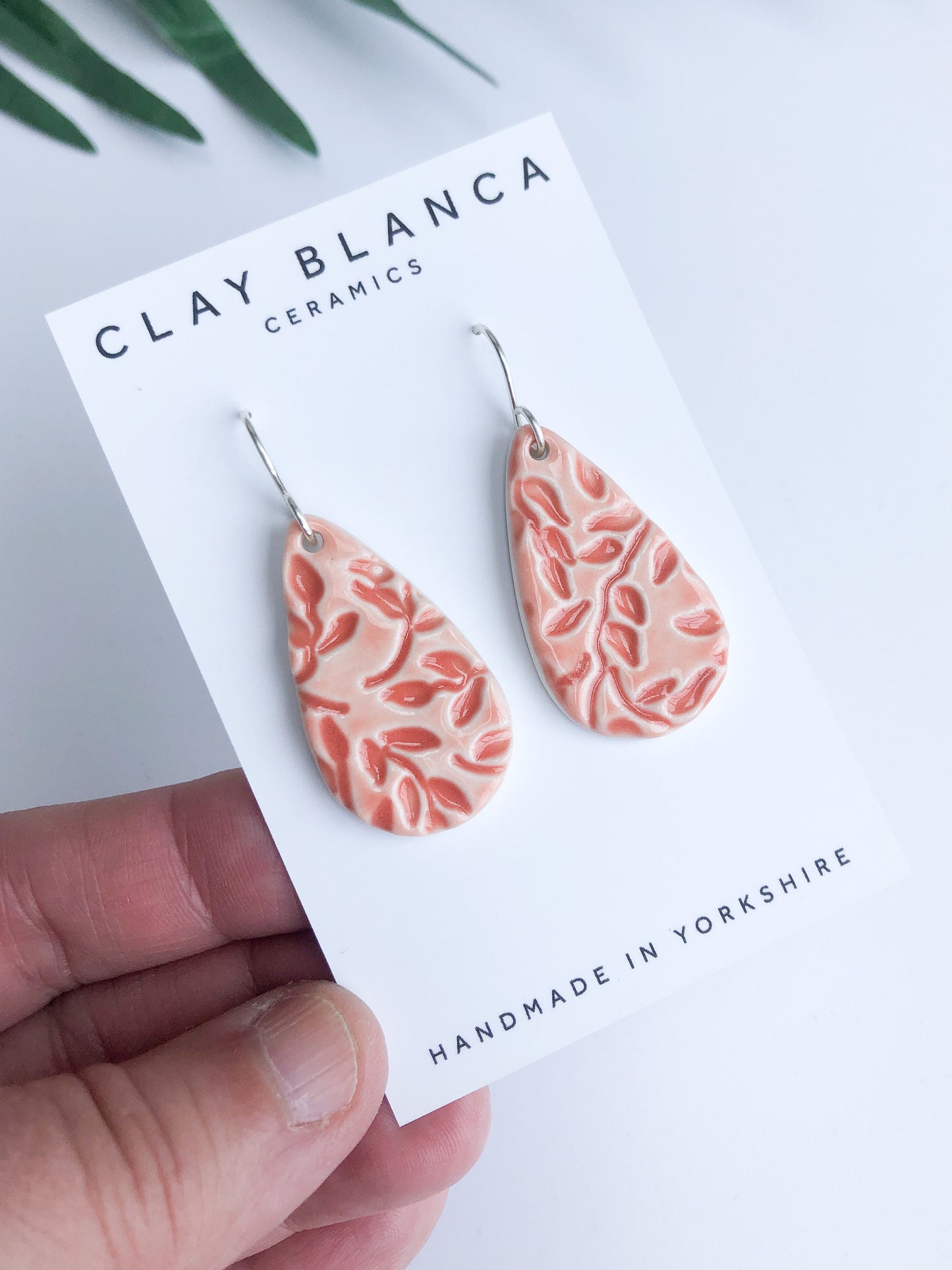 Poppy Red - teardrop leaf dangles