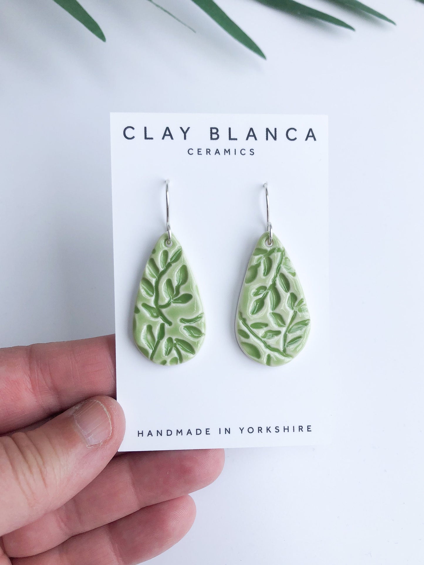 Lime Green - teardrop leaf dangles