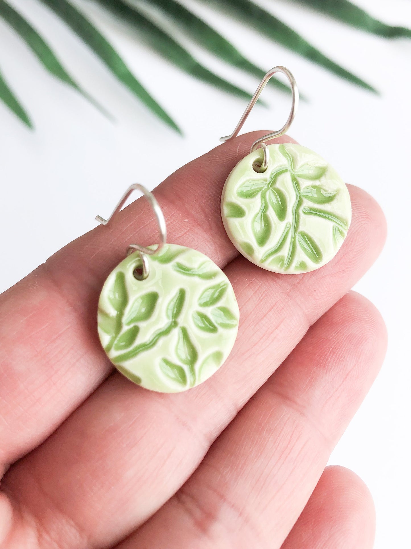 Lime Green - round leaf dangles