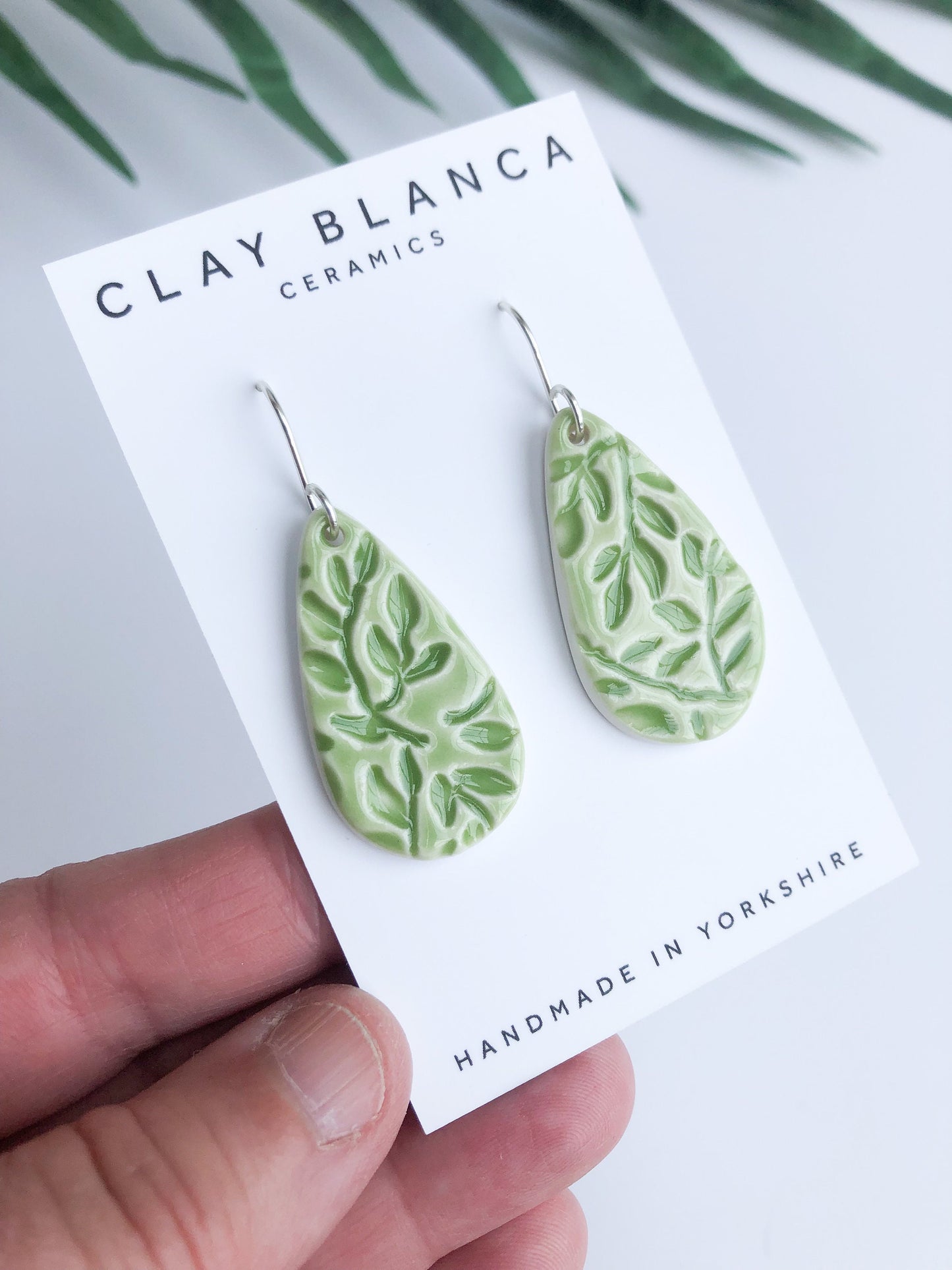 Lime Green - teardrop leaf dangles