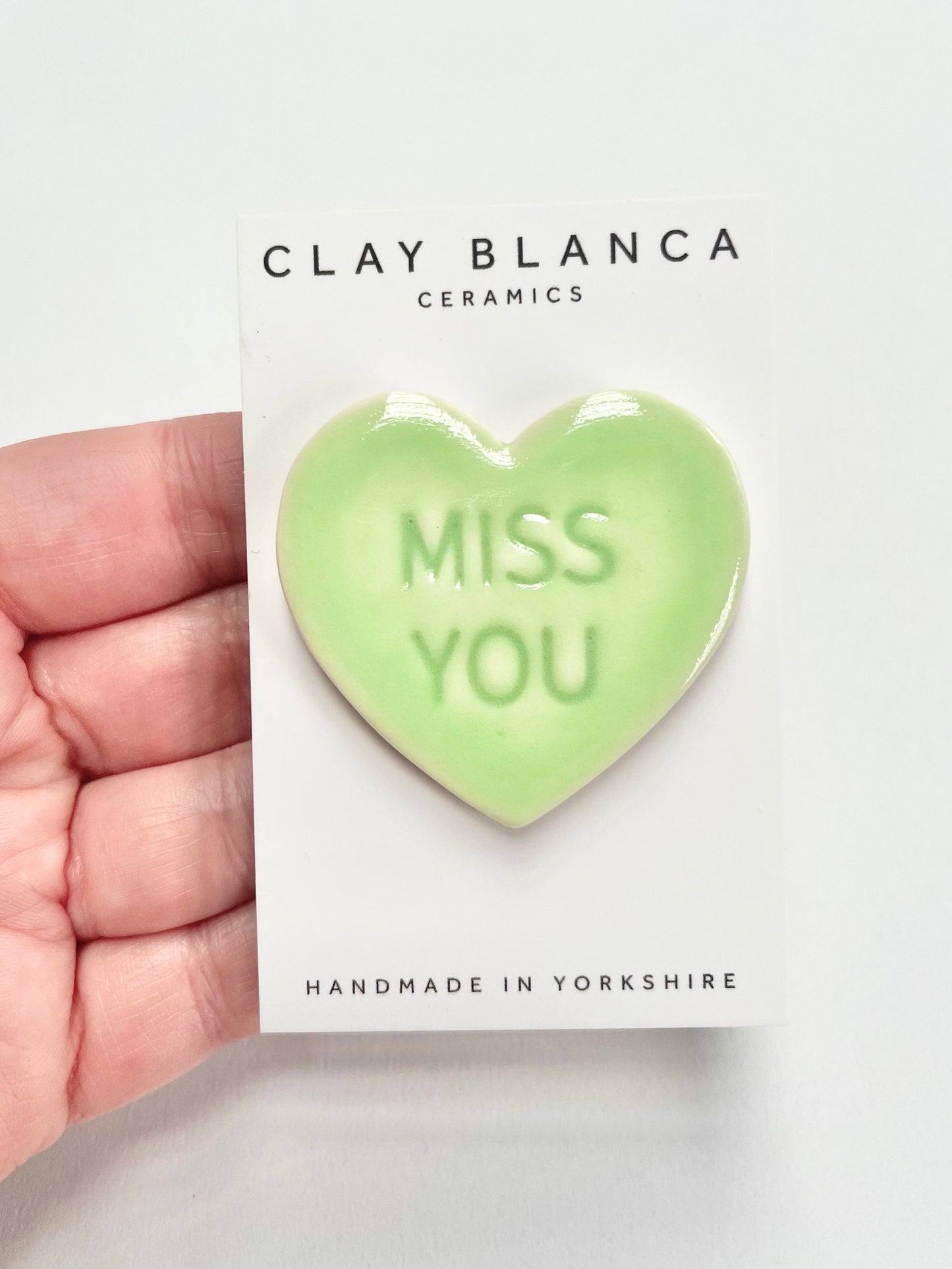 Magnet Mint Green Heart with ‘Miss You’
