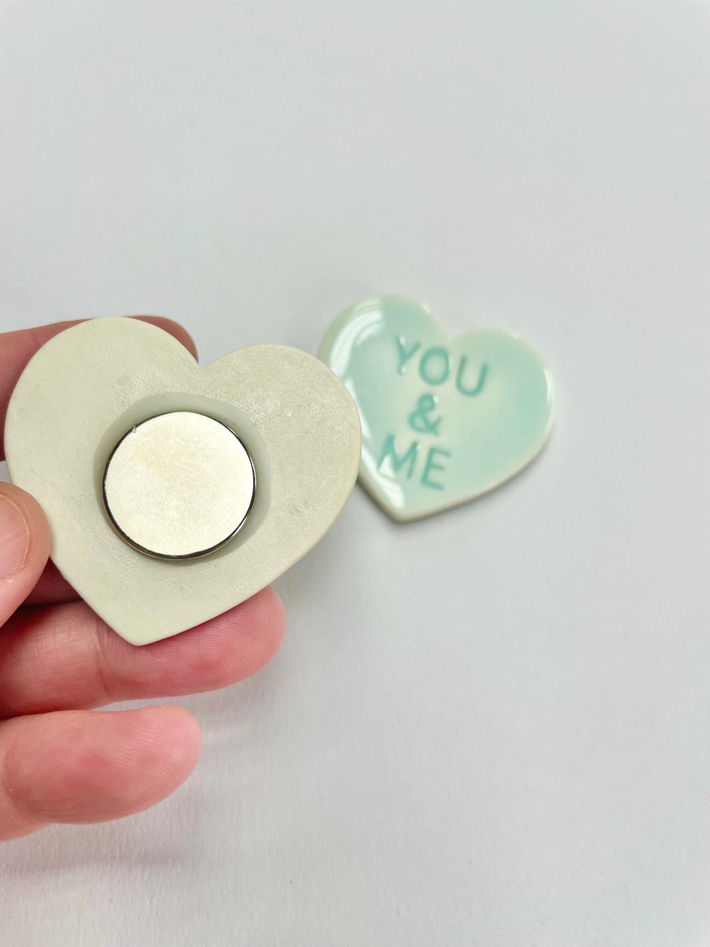 Magnet Sky Blue Heart with ‘You & Me’