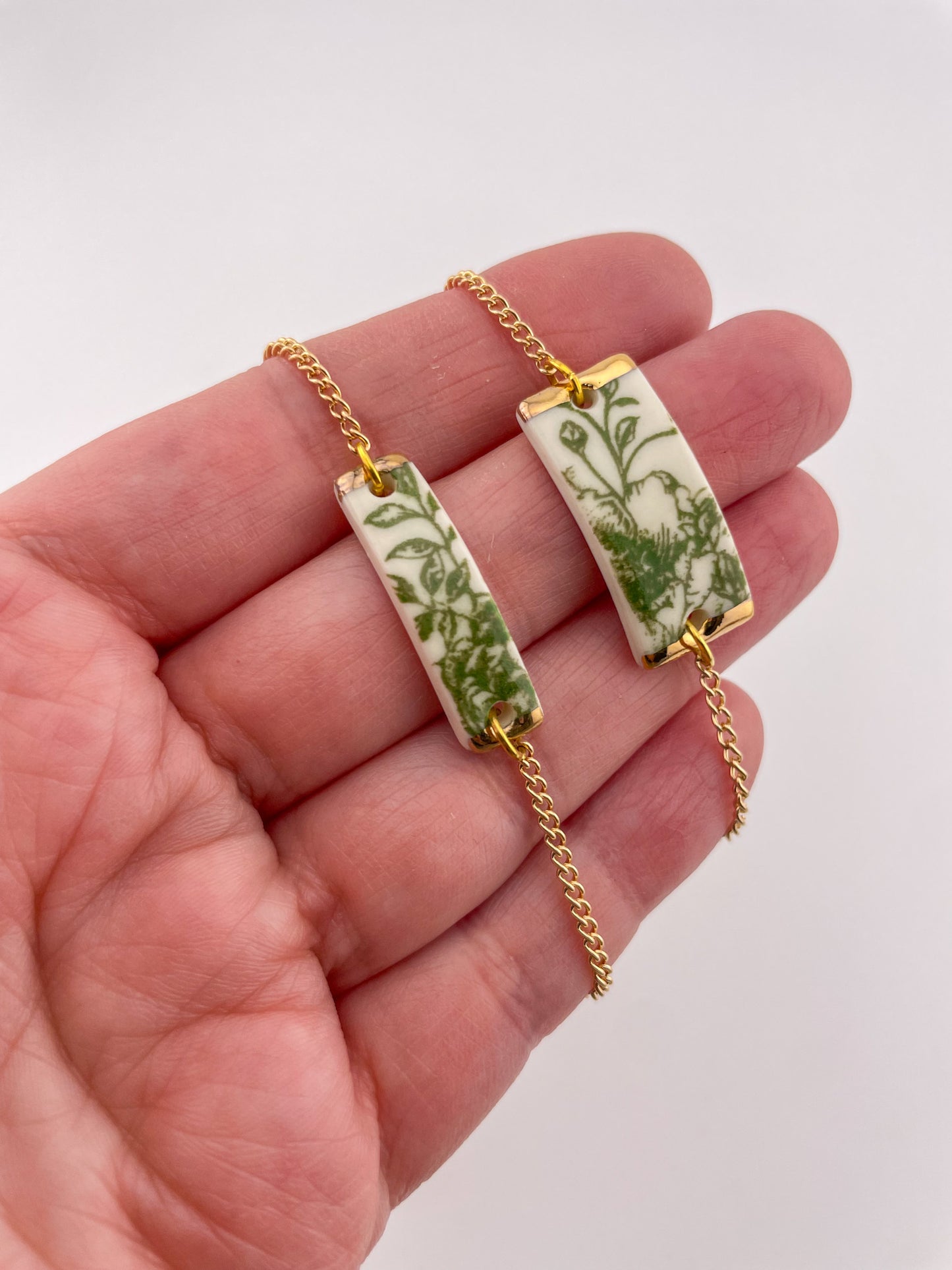 Green China rectangle bracelets