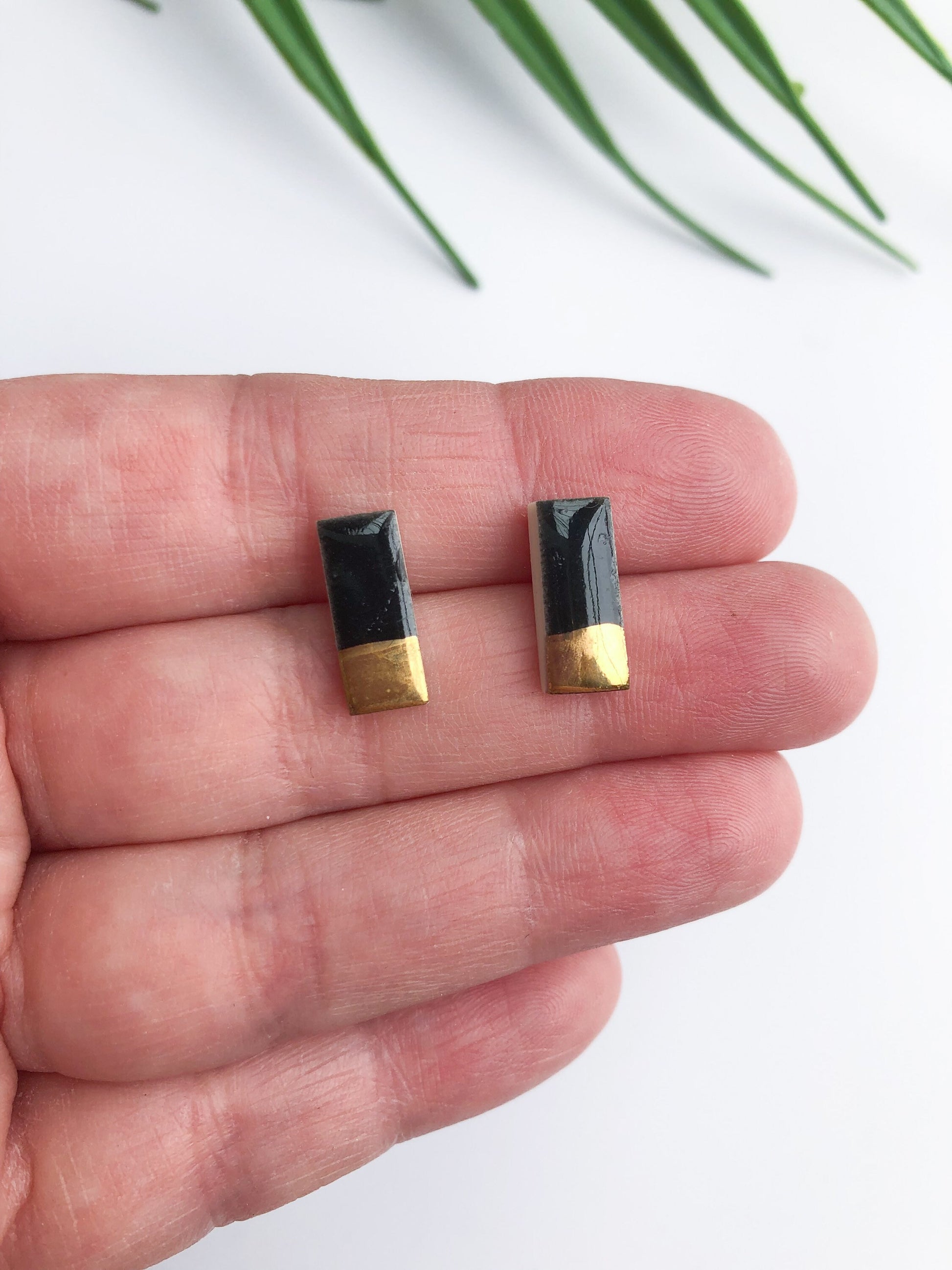 small black rectangle studs